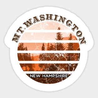 Mt Washington New Hampshire Retro Sunset Sticker